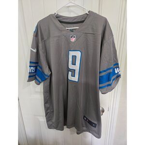 Nike Detroit Lions Jameson Williams #9 NFL Jersey Men’s XXL Gray Blue On Field